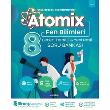 Branş Akademi Yayınları 8. Sınıf LGS Fen Bilimleri Atomix