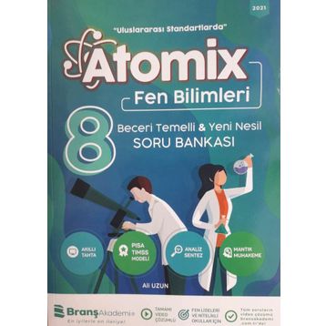 Branş Akademi Yayınları 8. Sınıf LGS Fen Bilimleri Atomix