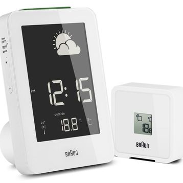 Braun BNC013WH-RC Beyaz Hava İstasyonlu Masa Saati