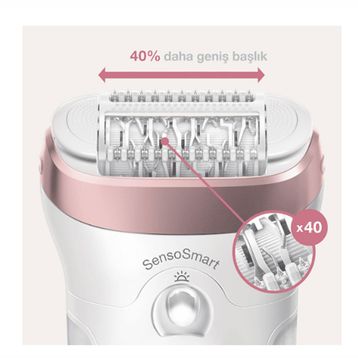 Braun Silk Epil Senso Smart 9720 Bronz Beyaz Islak& Kuru Şarjlı Epilatör