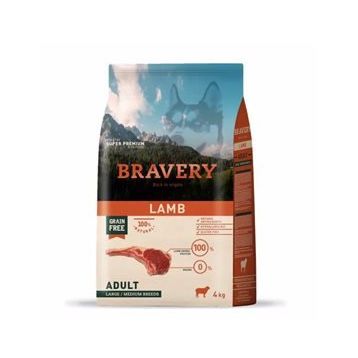 Bravery 4 kg Orta ve Büyük Irk Kuzulu Tahılsız Yetişkin Köpek Maması