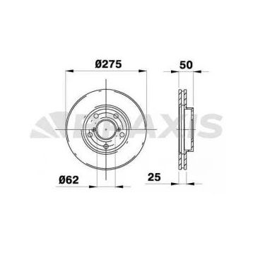 Braxis AE0183 Havalı Ön Fren Diski