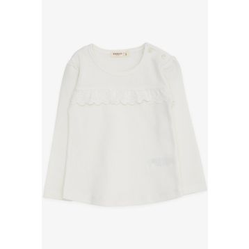 Breeze Ekru 1-4 Yaş Uzun Kollu Güpürlü Kız Çocuk T-shirt