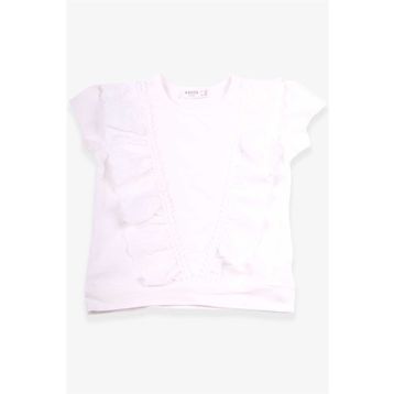 Breeze Ekru 1.5-5 Yaş Güpürlü Kız Çocuk T-shirt