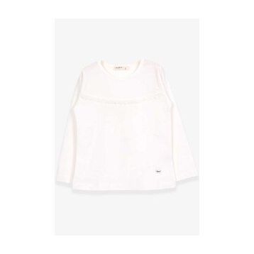 Breeze Ekru 2-6 Yaş Uzun Kollu Güpürlü Kız Çocuk T-shirt