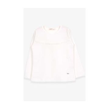Breeze Ekru 2-6 Yaş Uzun Kollu Güpürlü Kız Çocuk T-shirt