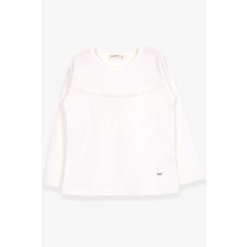 Breeze Ekru 2-6 Yaş Uzun Kollu Güpürlü Kız Çocuk T-shirt