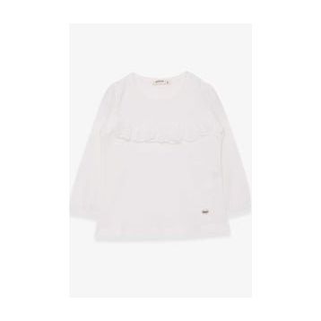 Breeze Ekru 3-8 Yaş BaskılıKız Çocuk Uzun Kollu T-shirt