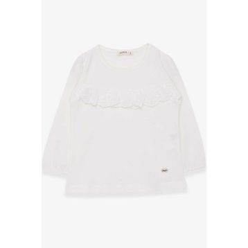 Breeze Ekru 3-8 Yaş BaskılıKız Çocuk Uzun Kollu T-shirt