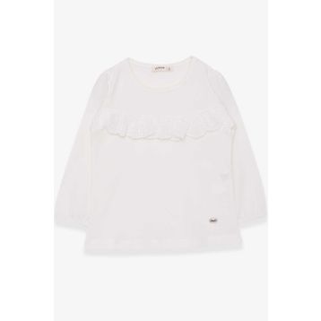 Breeze Ekru 3-8 Yaş BaskılıKız Çocuk Uzun Kollu T-shirt