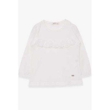 Breeze Ekru 3-8 Yaş BaskılıKız Çocuk Uzun Kollu T-shirt