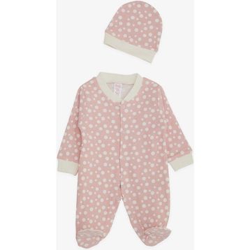 Breeze KBTS499.4 Pembe Puantiye Desenli Kız Bebek Tulum