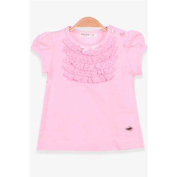 Breeze Pembe 9 Ay-8 Yaş Güpürlü Kız Çocuk T-shirt