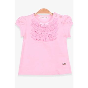 Breeze Pembe 9 Ay-8 Yaş Güpürlü Kız Çocuk T-shirt