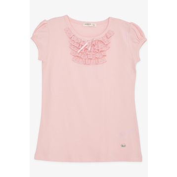 Breeze Pembe 9 Ay-8 Yaş Güpürlü Kız Çocuk T-shirt