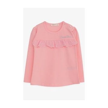 Breeze Pudra 1-4 Yaş Uzun Kollu Güpürlü Kız Çocuk T-shirt