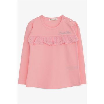 Breeze Pudra 1-4 Yaş Uzun Kollu Güpürlü Kız Çocuk T-shirt
