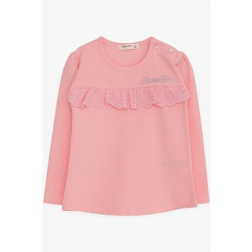 Breeze Pudra 1-4 Yaş Uzun Kollu Güpürlü Kız Çocuk T-shirt