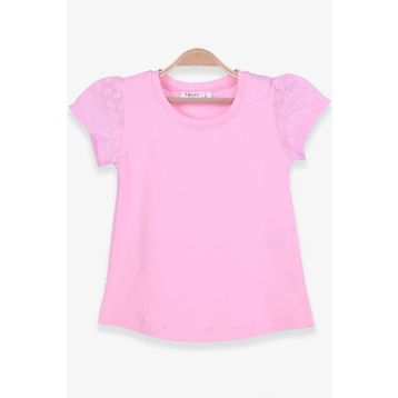 Breeze Pudra 3-8 Yaş Kolları Fistolu Kız Çocuk T-shirt