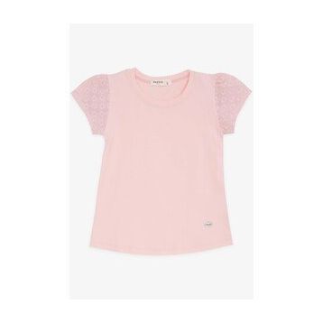 Breeze Pudra 3-8 Yaş Kolları Fistolu Kız Çocuk T-shirt