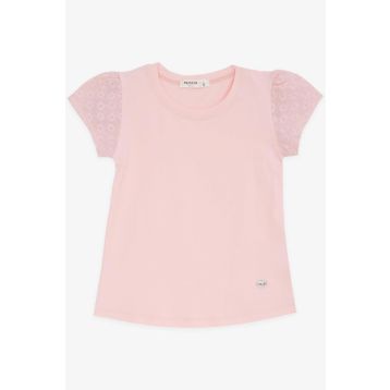 Breeze Pudra 3-8 Yaş Kolları Fistolu Kız Çocuk T-shirt