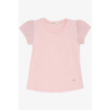 Breeze Pudra 3-8 Yaş Kolları Fistolu Kız Çocuk T-shirt