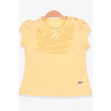 Breeze Sarı 9 Ay-8 Yaş Güpürlü Kız Çocuk T-shirt
