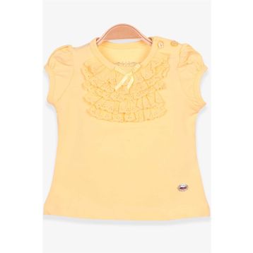 Breeze Sarı 9 Ay-8 Yaş Güpürlü Kız Çocuk T-shirt