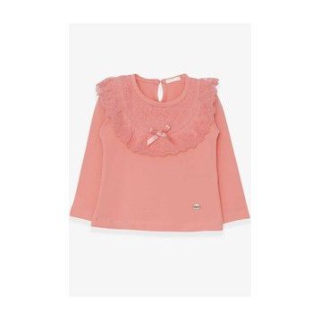Breeze Somon 1.5-5 Yaş Uzun Kollu Fiyonklu Güpürlü Kız Çocuk T-shirt