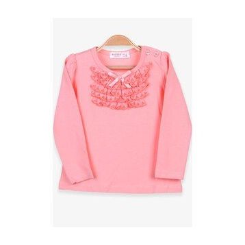 Breeze Somon 6 Ay-8 Yaş Uzun Kollu Güpürlü Fiyonklu Kız Bebek T-shirt