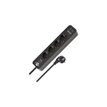 Brennenstuhl Hugo Serisi 4 Soketli 2 mt 19.500 MAH Siyah Akım Korumalı Priz Uzatma Kablosu