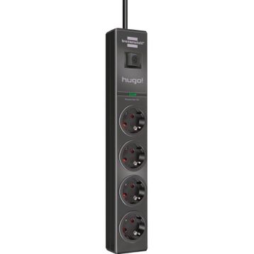 Brennenstuhl Hugo Serisi 4 Soketli 2 mt 19.500 MAH Siyah Akım Korumalı Priz Uzatma Kablosu