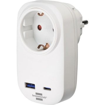 Brennenstuhl Premium Serisi Tek Soketli 1 Type-C 1 USB 18W Hızlı Şarj Özellikli Şarj Korumalı Priz