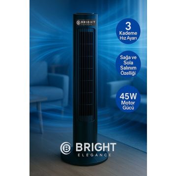 Bright BE-4129 Elegance 29 Kule Tipi Siyah Vantilatör