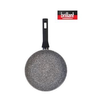 Brillant Lüks Granit 26 cm Gri Tava Yanmaz Yapışmaz Tava