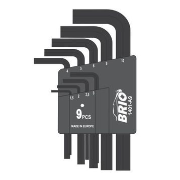 Brio 9 Parça Kısa 1,5-10 mm Allen Anahtar Seti