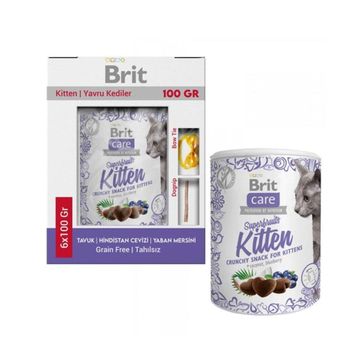 Brit 100 gr Care Superfruits Hindistan Cevizli ve Yaban Mersinli Yavru Kıtır Kedi Ödül Maması