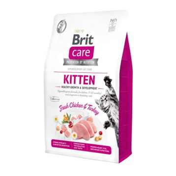 Brit Care Kitten Healthy Gowth Development Yavru Hamile Emziren Kediler Tahılsız Hipoalerjenik Taze Tavuk Etli Hindi Etli 2 kg Kuru Kedi Mama