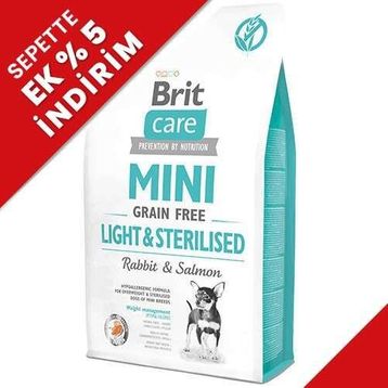 Brit Care Mini Light Kısırlaştırılmış Küçük Irk Tahılsız Köpek Maması 2 kg + Temizlik Mendili