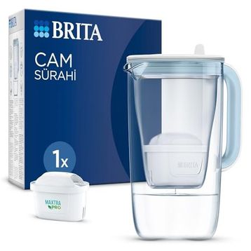 BRITA 2,5 lt Açık Mavi 1x Maxtra Pro All-In-1 Filtreli Cam Su Arıtma Sürahisi