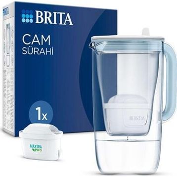 BRITA 2,5 lt Açık Mavi 1x Maxtra Pro All-In-1 Filtreli Cam Su Arıtma Sürahisi