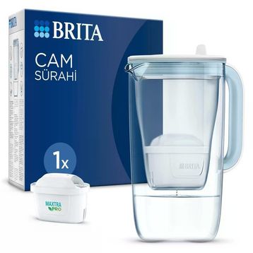 BRITA 2,5 lt Açık Mavi 1x Maxtra Pro All-In-1 Filtreli Cam Su Arıtma Sürahisi