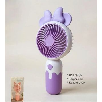 Brokoli Home Cartoon USB Şarjlı El Fanı Mini Taşınabilir Yaz Serinleticisi Vantilatör
