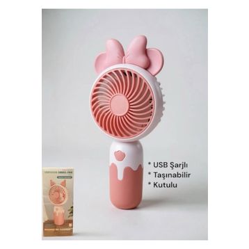 Brokoli Home Cartoon USB Şarjlı El Fanı Mini Taşınabilir Yaz Serinleticisi Vantilatör