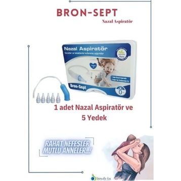 Bron-sept Bebek Burun Aspiratörü 1 Adet Nazal Aspiratör ve 5 Adet Yedek