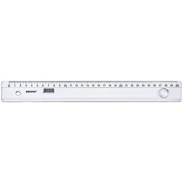 Brons BR-225 30 cm Mercekli Şeffaf Plastik Cetvel