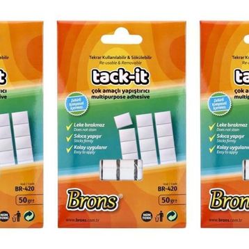 Brons BR-420-3 3x50 gr Tack-it Beyaz Hamur Yapıştırıcı