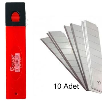 Brons BR-736 Yedek Geniş 18 mm 10'lu Maket Bıçağı