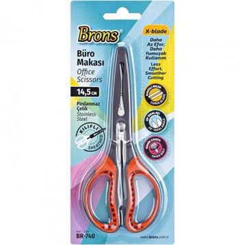 Brons BR-740 14.5 cm Kılıflı Korumalı Makas