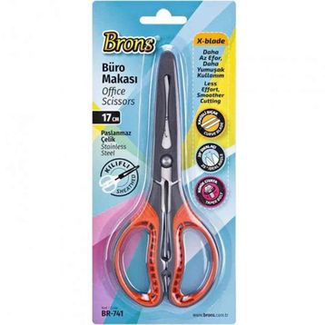 Brons BR-741 17 cm Kılıflı Korumalı Makas